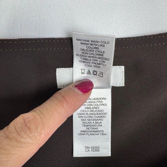 VTG‎ Liz & Co. Cottagecore Whimsigoth Brown Floral Vines A-Line Skirt Size 14 - Picture 4 of 8